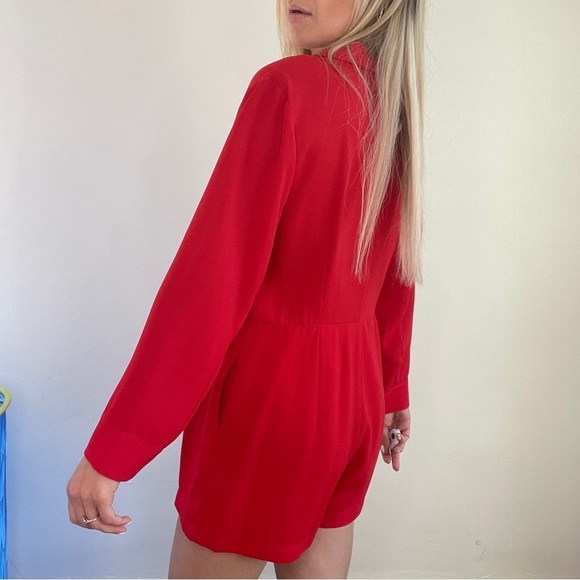 Red Long Sleeve Romper - Picture 4 of 8